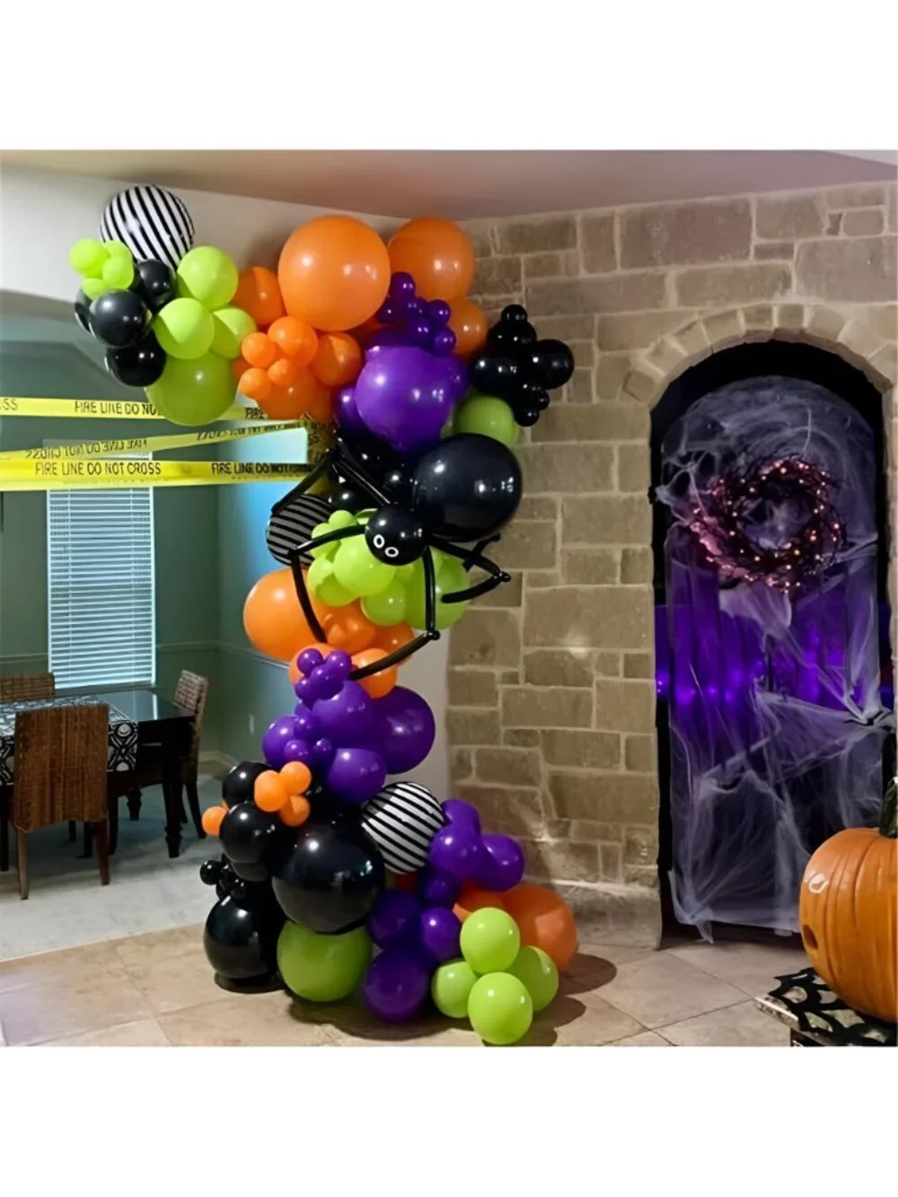 Halloween Balloons Arch Kit, Black Orange and Purple Green Balloons